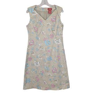 OSCAR an Oscar De La Renta Company sleeveless summer floral beige size 10